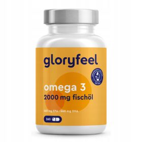   Capsule Omega 3 ad Alta Dose di Gloryfeel - 260 Capsule per la Salute di Cuore e Cervello