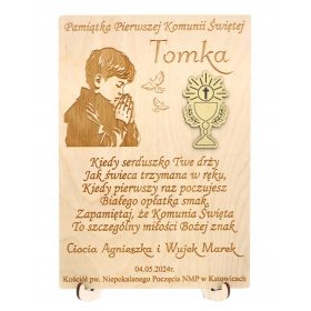    QUADRO Ricordo della Prima Comunione da appendere + PERSONALIZZAZIONE