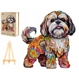    PUZZLE IN LEGNO GRANDE 260 PEZZI SHIH TZU IN SCATOLA DI LEGNO