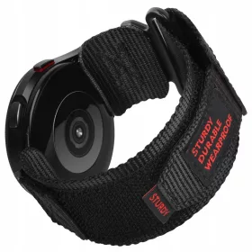    Cinturino per orologio tattico in nylon C23 nero robusto da 22 mm