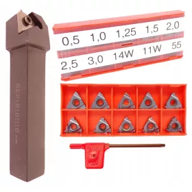   Coltello girevole SER 16x16 H16 1 pz + Inserto 10 pz SH 16ER 60° 55°