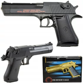    METAL BB GUN REPLICA DESERT EAGLE SOLID HEAVY ASG AIRSOFT + Libro di adesivi, fumetto Shop_lolki