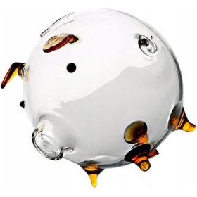    Salvadanaio IN VETRO PIGGY XL, TRASPARENTE, IN VETRO SPESSO PER UN REGALO IN SOLDI