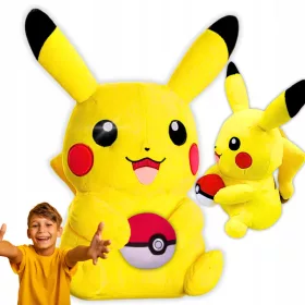    Iconica mascotte Pikachu con Pokeball - Pokemon di peluche grande morbido 40 cm