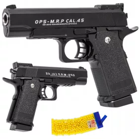    PISTOLA IN METALLO PER SFERE DI PLASTICA REPLICA COLT METAL + 800 SFERE