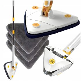   Mocio rotante MORE&DECO Mocio rotante piatto triangolare, bianco, 25 cm