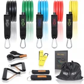    SET DI 5 FASCE DI RESISTENZA A SPESSORE, GAMBA, MANO, ALLENAMENTO FITNESS