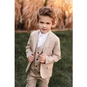    Abito elegante latte da bambino, beige chiaro, matrimonio 3 pezzi 134