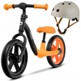    Lionelo Alex 12" Balance Bike Nero, Arancione + Casco per bambini per monopattino taglia S 50-56 cm a partire da 3 anni Lionelo Casco