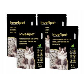    Love4pet Lettiera ecologica agglomerante per gatti tofu 2,5kg 4,3L