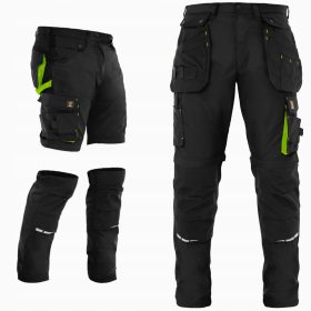   PANTALONE DA LAVORO IN VITA 2IN1 CORTO ZEUS PANTALONE CARGO RIP STOP NERO 52