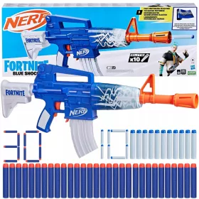    LANCIA AMMORTIZZATORI NERF FORNITE BLU + DARDI IN SCHIUMA 30 BLU