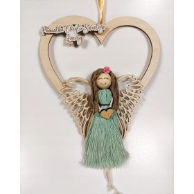    BATTESIMO souvenir Prima Comunione ciondolo in macramè con nome ANGELO CUSTODE