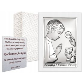    Quadro Ricordo della Prima Comunione Beltrami 6795/OC argento 9x13 cm