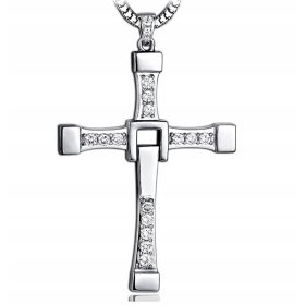  Collana CROCE VIN DIESEL TORETTO ARGENTO 18K IN ACCIAIO