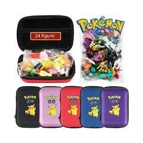    CUSTODIA + 24 mini personaggi Pokemon. Set con personaggi Pikachu