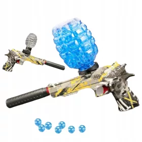    PISTOLA COLT AUTOMATICA PER SFERE GEL G930-3 GRIGIO-GIALLO GRAFFITI UNICI