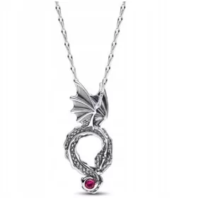    Collana a catena con ciondolo drago del Trono di Spade, draghi, argento 925