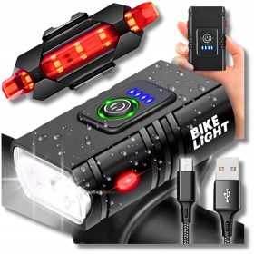    Illuminazione bicicletta Eddcom LUCE DI SEGNALE LUCE POSTERIORE LAMPADA ANTERIORE POTENZA Batteria da 800 lm