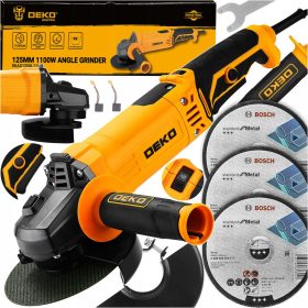    SMERIGLIATRICE ANGOLARE SMERIGLIATRICE ANGOLARE A RETE 125 CM POTENTE DIAX 1100 W + 3 DISCHI DEKO