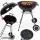  BARBECUE A CARBONE DA GIARDINO CHIUSO CON COPERCHIO BARBECUE ROTONDO PORTATILE SU RUOTE