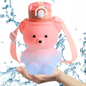    Bottiglia d'acqua, tazza per bambini a scuola, asilo, orsacchiotto, 800 ml