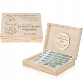    SALVADANAIO COMUNIONE ricordo in legno della Prima Comunione 1