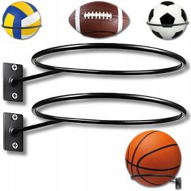    2× GANCIO PER PALLA CERCHIO PORTA PALLA SU MENSOLA A PARETE SUPPORTO A PARETE