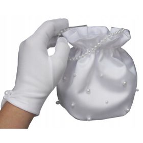    Guanti da comunione. Borse per la comunione. Borsa con perle