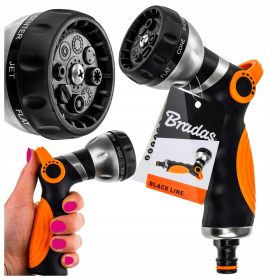    PISTOLA AD ACQUA PER TUBO DA GIARDINO IN METALLO IRRIGATORE 8 FUNZIONI