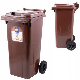   PATTUMIERA MARRONE 120L PER LA SEPARAZIONE DEI RIFIUTI CONTENITORE PER RIFIUTI BIO