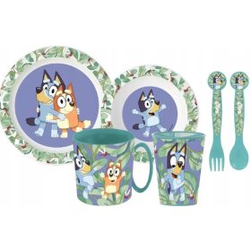  BLUEY SET COLAZIONE CENA UTENSILI TAZZA POSATE BLU