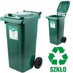   PATTUMIERA VERDE 120L PER CONTENITORE IN VETRO PER LA SEPARAZIONE DEI RIFIUTI