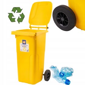   PATTUMIERA GIALLA 120L PER LA SEGREGAZIONE DEI RIFIUTI IN CONTENITORE PLASTICA METALLO