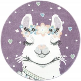  Mercoledì TAPPETO ROTONDO DA 100 cm PER BAMBINI LAMA VIOLA