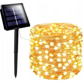    GHIRLANDA SOLARE LAMPADE DA GIARDINO IN FILO DECORAZIONE ALBERO DI NATALE 200 LED CALDI