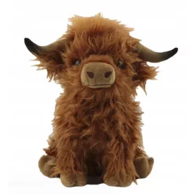    MUCCA SCOZZESE MARRONE PELUCHE MASCOTTE PER BAMBINI MUCCA DELLE HIGHLANDS