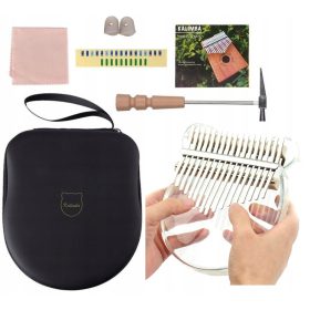    KALIMBA Strumento acrilico portatile PIANOFORTE 17 tasti set con custodia