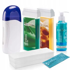    ItalWax 2x CERA DEPILANTE IN ROTOLO 100ml + STRISCE SCALDACERA
