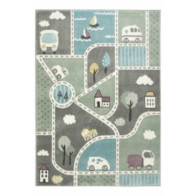  TAPPETO PASTELLO 120x170 cm CON VETTURE STRADALI