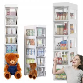    LIBRERIA CON RIPIANI E CASSETTI MOBILE A FESSURA BIANCO, 5 CASSETTI, CASSETTIERA, ARMADIO