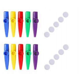    10x KAZOO Nuovo SET kazu di mix di plastica rumorosa + 10 MEMBRANE GRATUITE