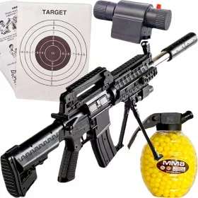    FUCILE GRANDE PISTOLA BB REPLICA M4 AEG SRT-04 CON LASER + 800 BB