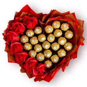  BOUQUET DI CUORI E ROSE