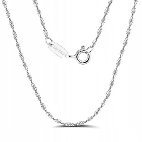    CATENA IN ARGENTO INTRECCIO SINGAPORE 42 cm 45 cm 47cm Italiana Intrecciata ARGENTO 925