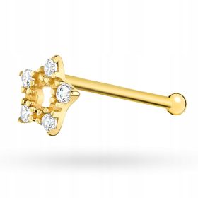  ORECCHINO DA NASO IN ORO 585 STELLA con zirconi