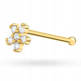  ORECCHINO DA NASO ORO pr. 585 FIORE con zirconi