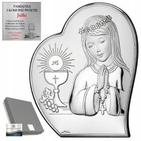    QUADRO IN ARGENTO BAMBINA PER 1A COMUNIONE 12X14,5 + INCISIONE