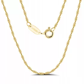    CATENA IN ORO TESSUTO SINGAPORE 42 cm 45 cm 47 cm Riccio Italiano ARGENTO 925