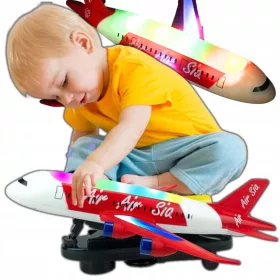   AEREOPLANO GIOCATTOLO PER BAMBINI, LUMINOSO, SPINNING, 360°, EFFETTI SONORI, GRANDE